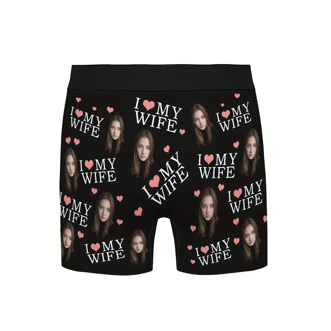 Custom Men's Underwear With Face Photo Personalized For Boyfriend Husband, MY WI