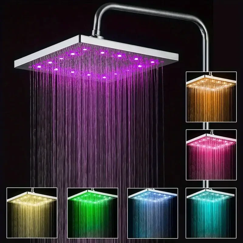 Square Colorful Radiant Shower Head